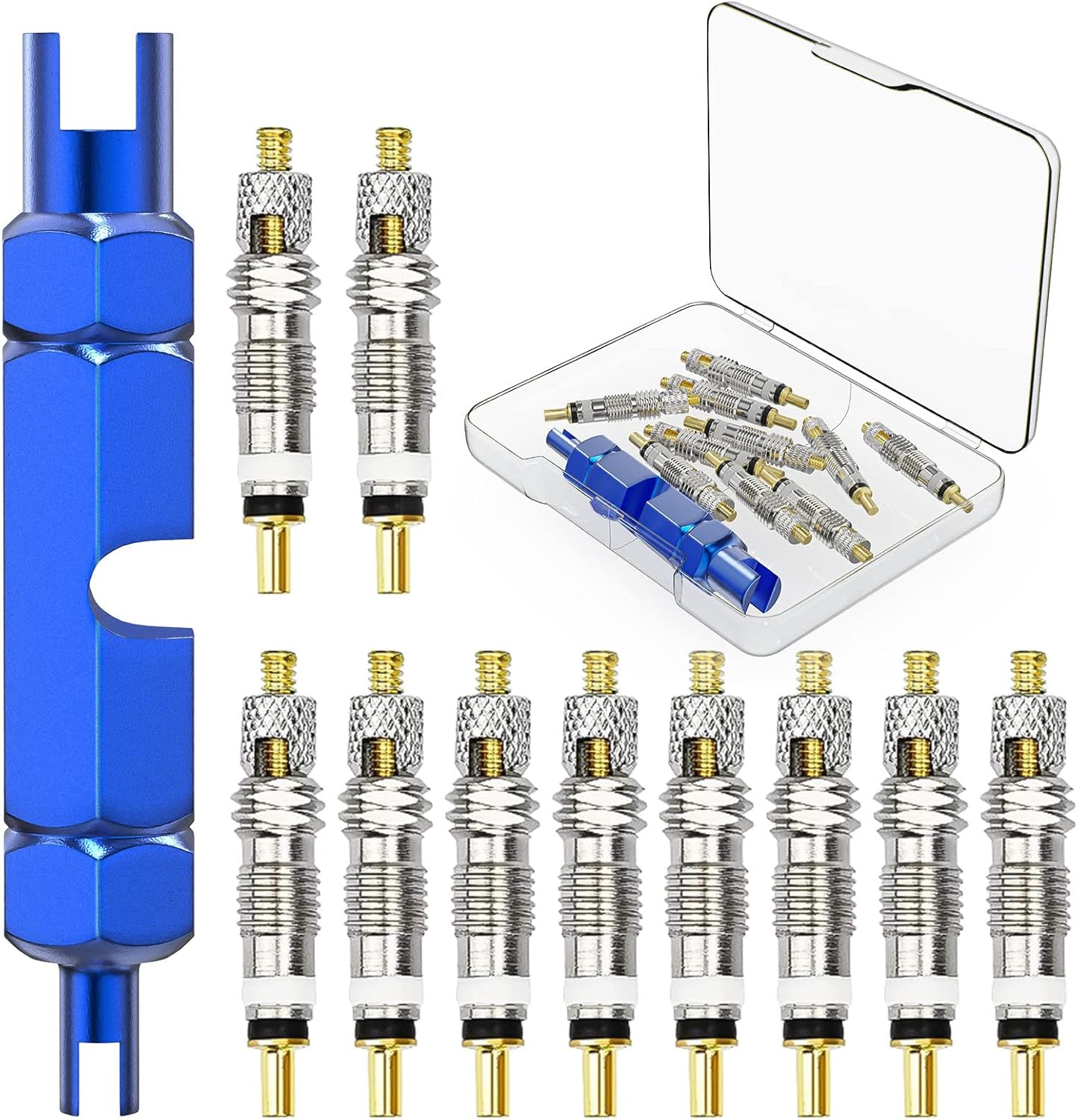 11PCS Bicycle Presta Valve Remover Tool Kit