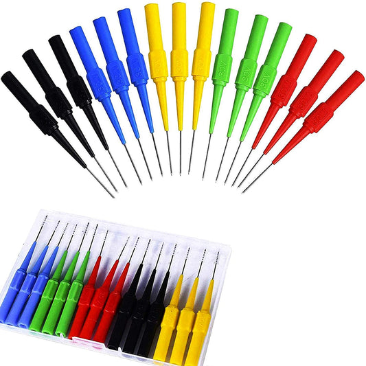 15pcs Multimeter Insulated Test Probe 4mm Tips
