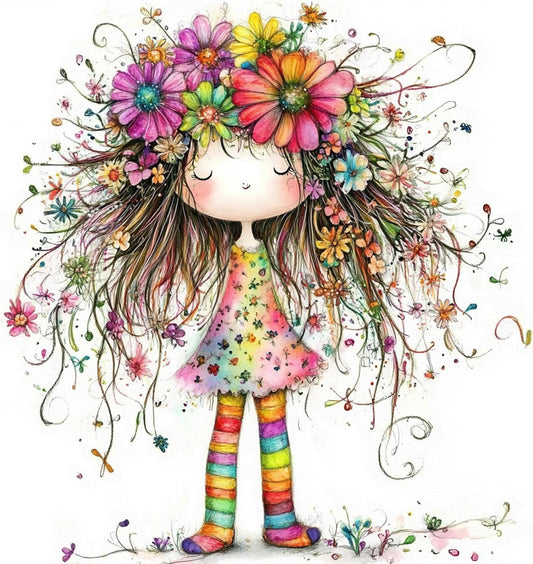 Diamond Art Kits for Adults, DIY Diamond Painting Whimsical, round Full Drill, 5D Flower Diamonds Dots Sticker Painting, Mosaic Gem Arts Craft for Home Wall Decor 30X30Cm